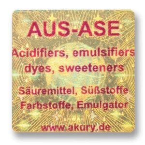 AUS-ASE - Säuremittel, Farbstoffe, Emulgatoren, Süßstoffe